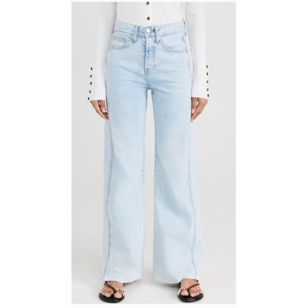 Veronica Beard Light Wash Wide Leg Jeans